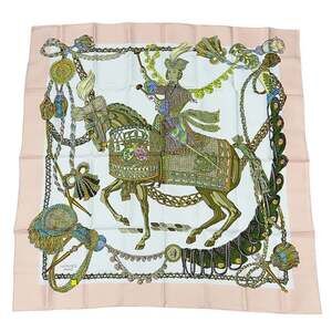 HERMES Authentic Pink Silk Scarf